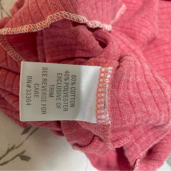 Beautiful vintage medium energie coral ribbed Henley top 🌷 - Picture 6 of 8